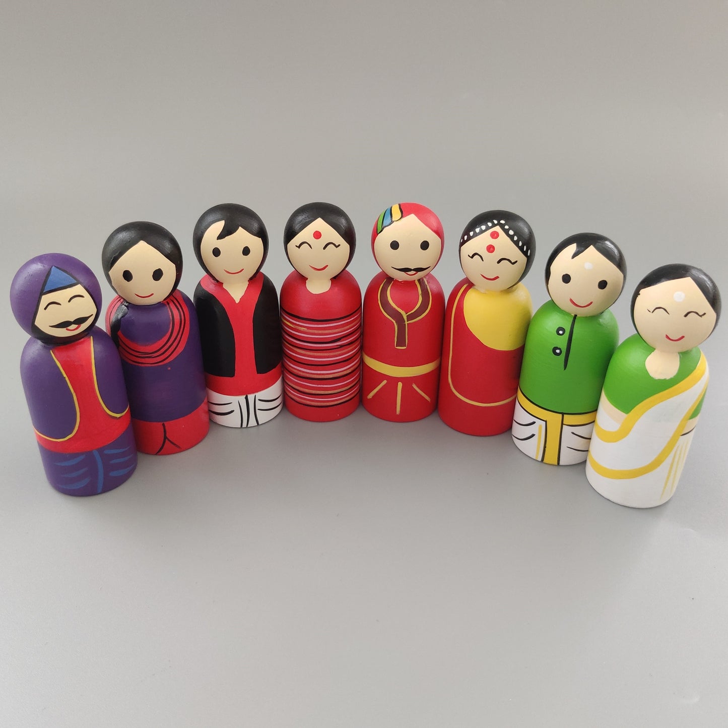 Culture Peg dolls - Option 2(Set of 8)