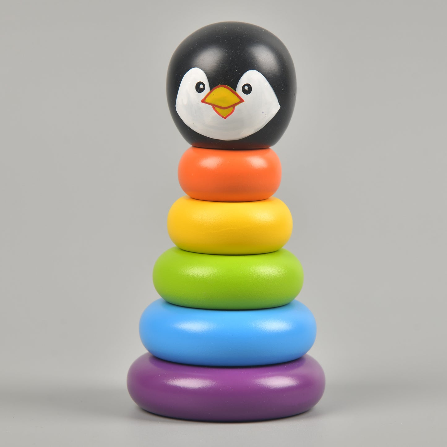 Penguin rainbow ring stacker