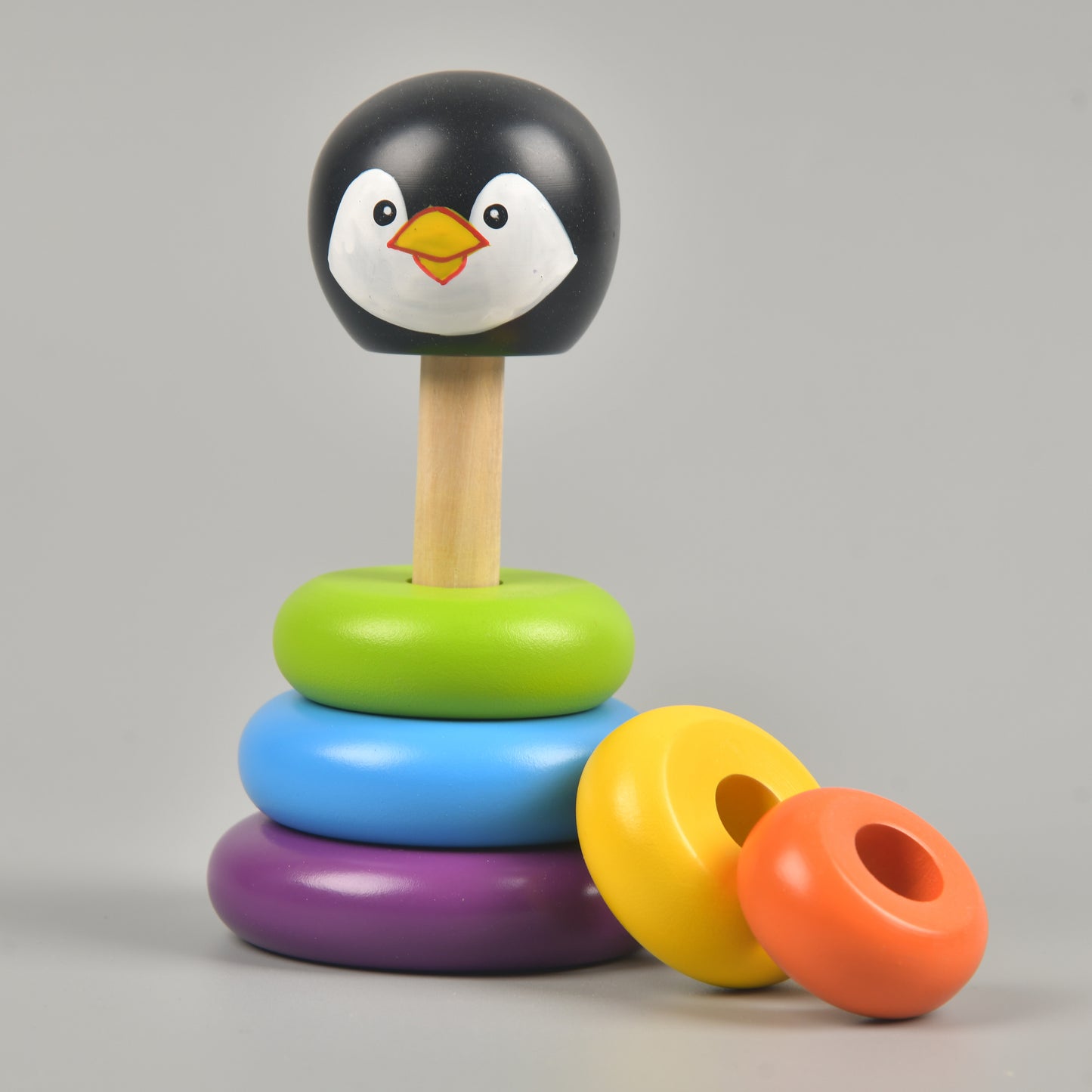 Penguin rainbow ring stacker