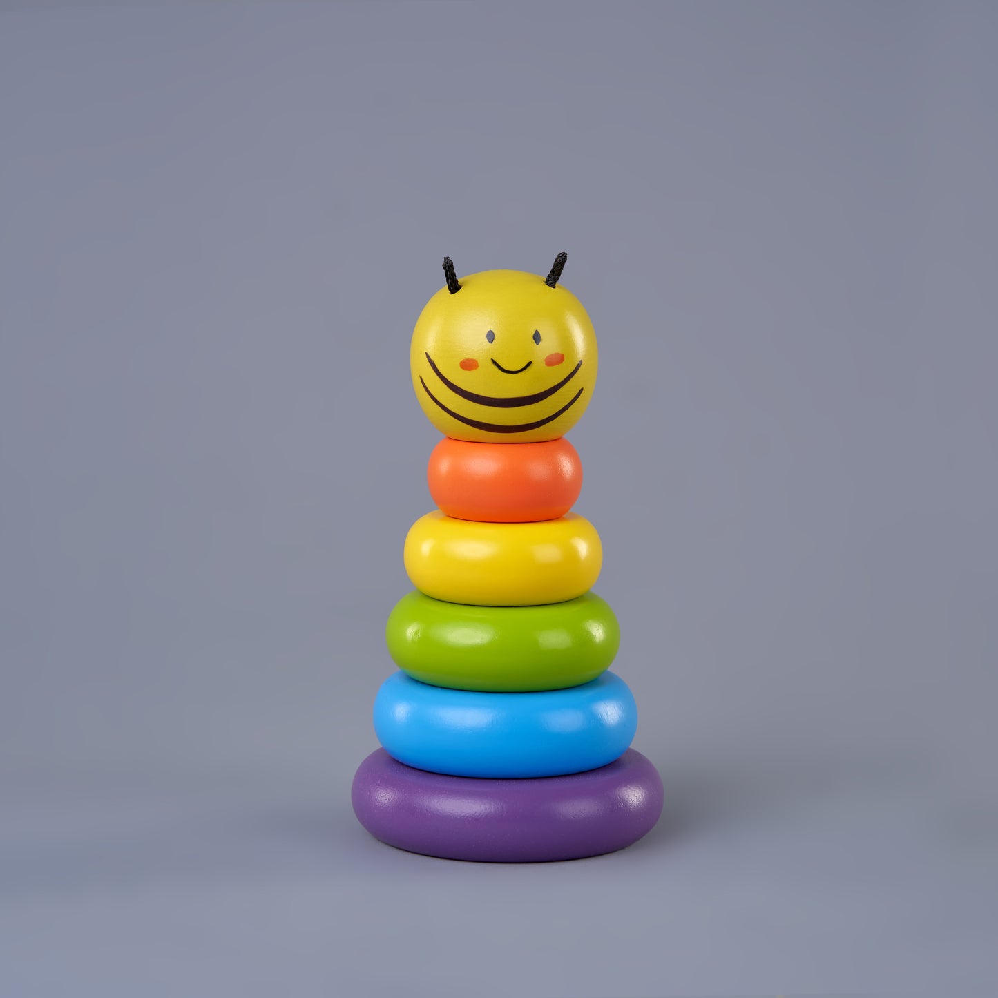 Bumblebee rainbow ring stacker