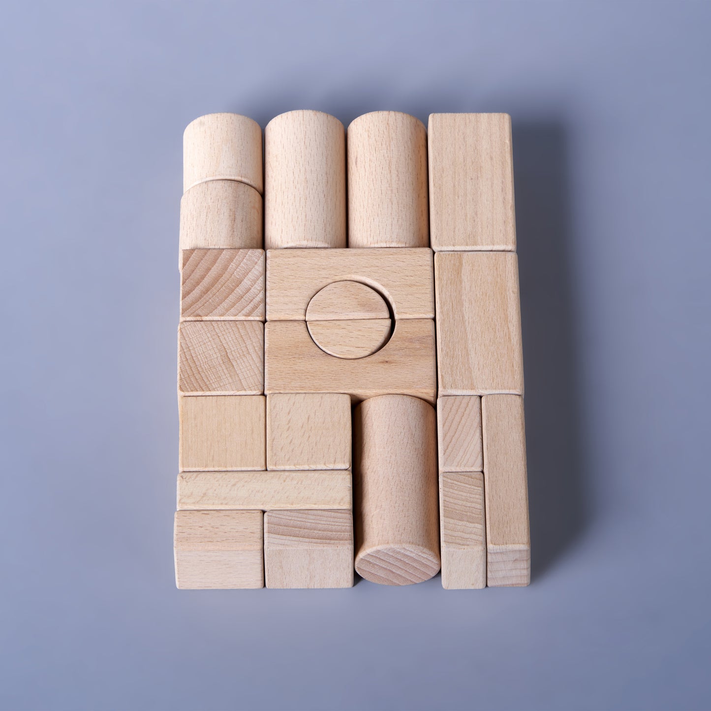 Natural wood building blocks